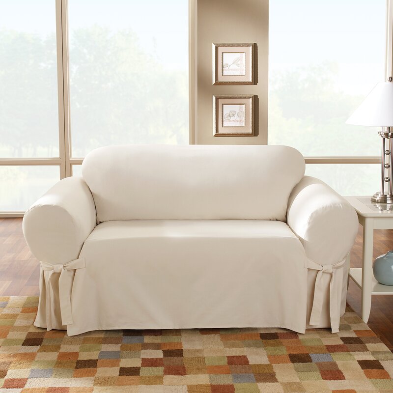 Sure Fit Cotton Duck Box Cushion Sofa Slipcover And Reviews Wayfair Ca